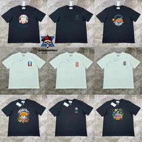 Casablanca Printed loose men's and women's short-sleeved T-shirt-2017