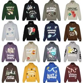 Broken Planet American style retro foam printing hooded sweatshirt-2506